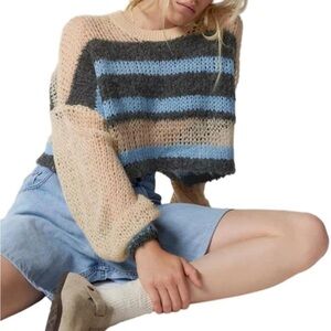 NWT Urban Outfitters Kimchi Blue Kingston Pullover Cream Open Knit Size XS
